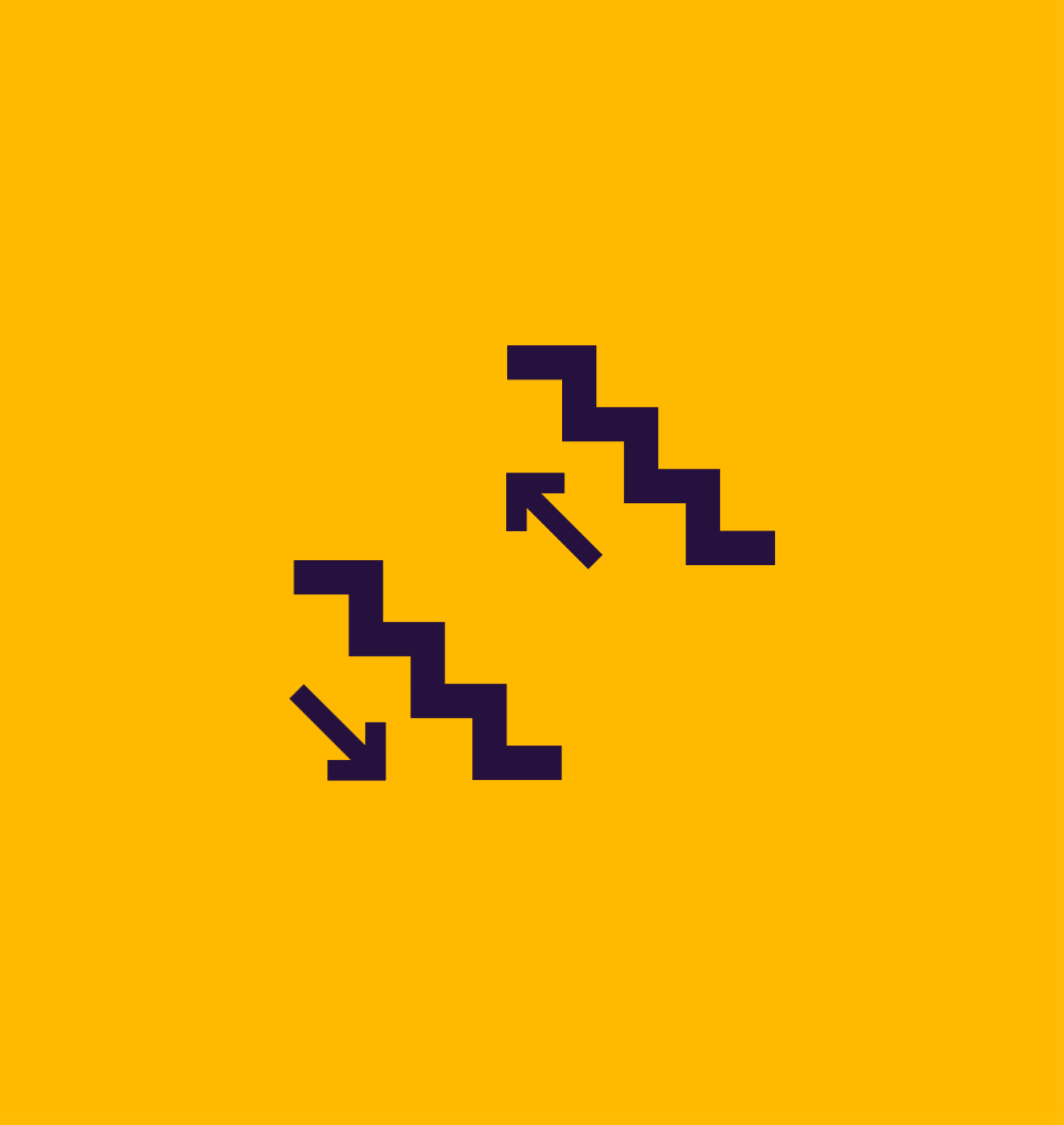 icons of stairs with arrows pointing up and down on a blank yellow background