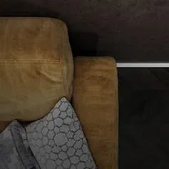 Couch corner with cushions.