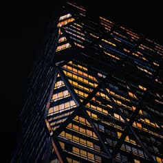 Building at night.