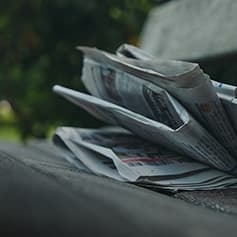 Folded newspaper.
