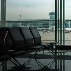 Empty seats in airport.