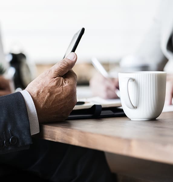 Man looking at smartphone