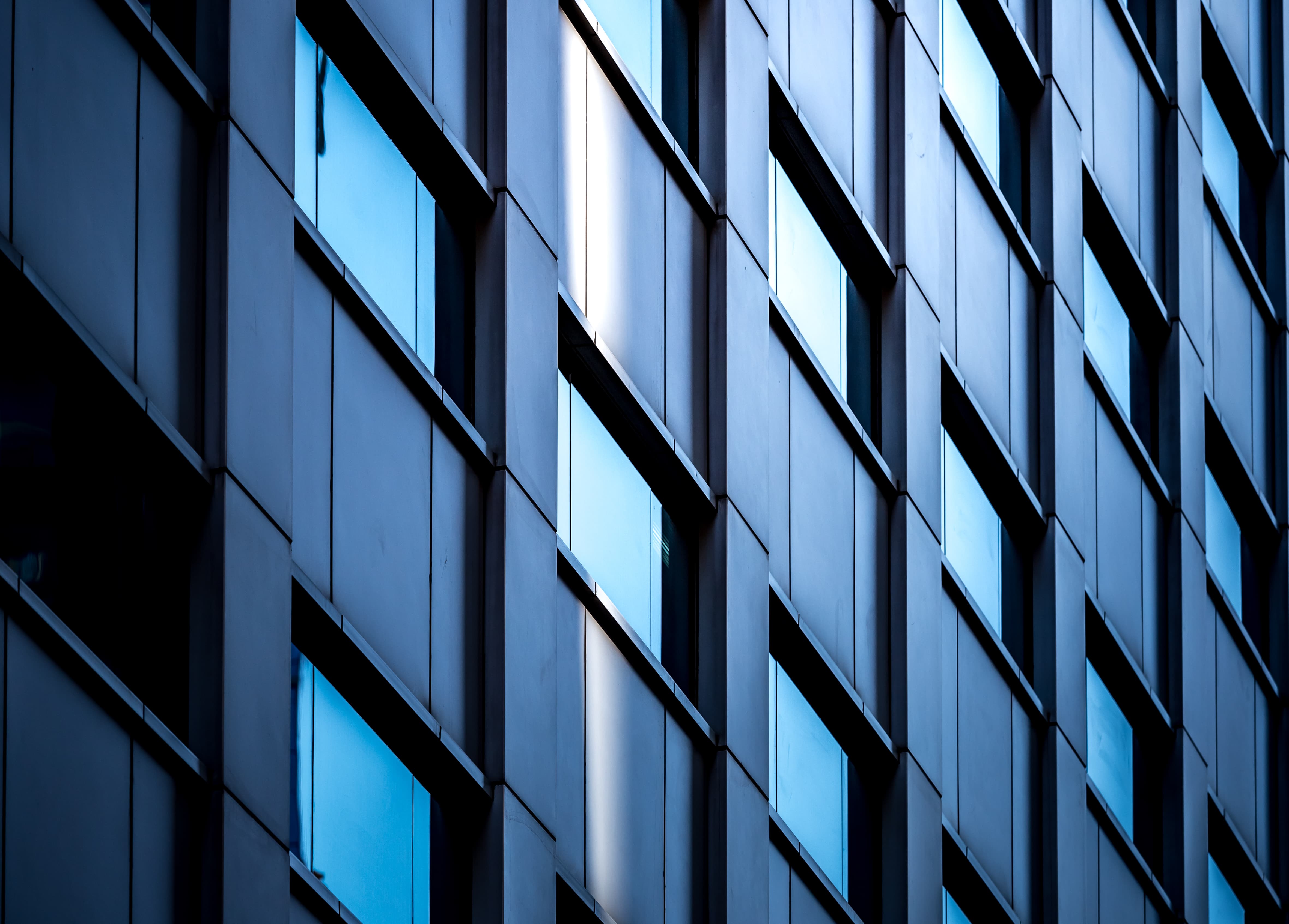 Windows in apartment complex