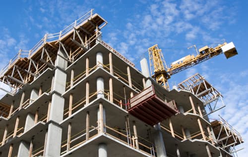 Crane at building site