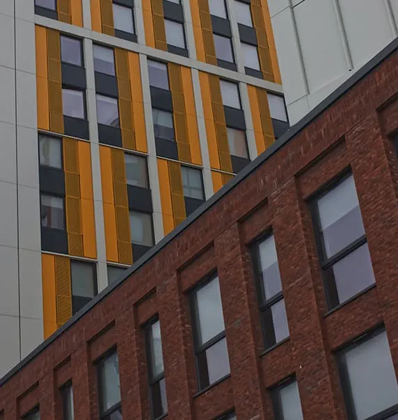 Student accommodation exterior.