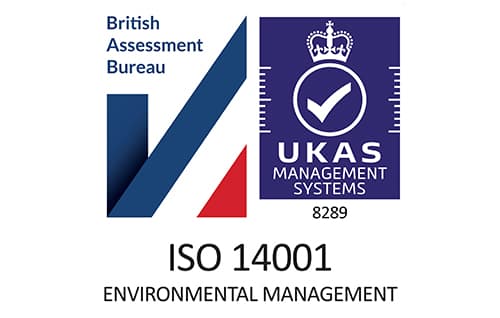 ISO14001 UKAS 8289 accreditation logo.