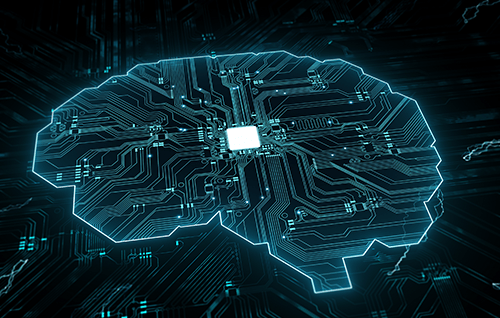 A brain on a computer chip.