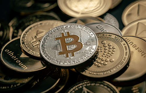 Collection of crypto coins.