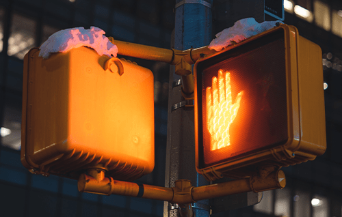 A red stoplight.