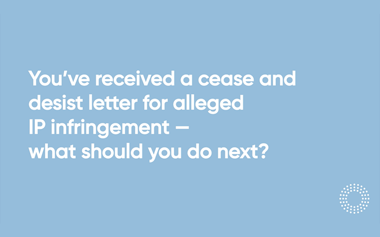 Video 18 Youve recieved a cease and disist letter for alleged IP infringement what should you do ne
